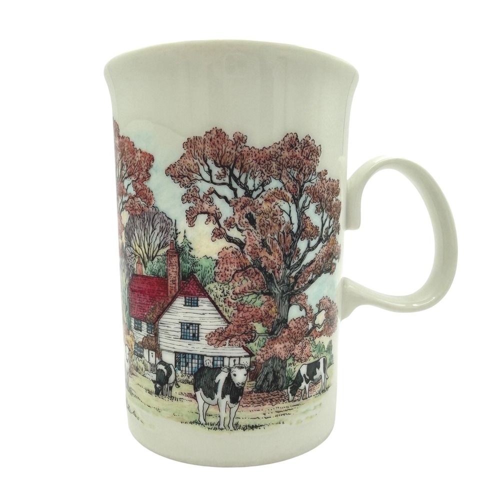 Dunoon Scotland Seasons Tea Mug Pastoral Farmhouse Scene Cows Countryside Tall